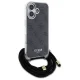 Guess dėklas iPhone 16 telefonui Crossbody Cord 4G Print, juodas