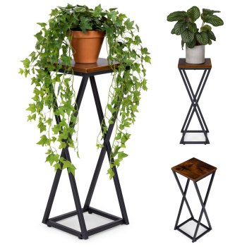 Plant Stand Metal Flower Pot Holder Geometric Loft Style Rack ModernHome