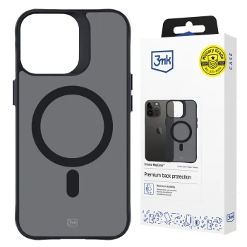 3mk dėklas iPhone 15 Pro Max Smoke MagCase, pusiau skaidrus