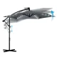 Plonos 488200 sodo skėtis su LED apšvietimu ir dėklu, 350 cm, pilkas