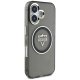 Guess IML Metal Mountain Logo MagSafe dėklas telefonui iPhone 16, juodas