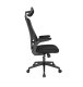 Ergonominė biuro kėdė Case 132644 su reguliuojama galvos atrama, juoda