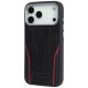 Audi R8 Genuine Leather MagSafe dėklas iPhone 17 Pro Max, juodas/raudonas