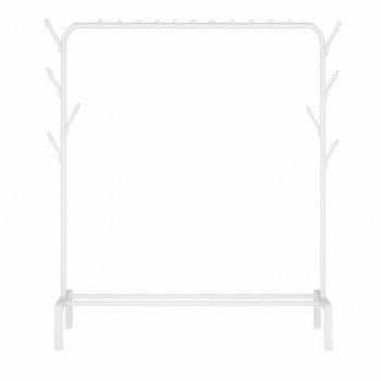 White Clothes Rack with Shoe Shelf