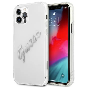 Guess iPhone 12 Pro Max Case Vintage Script, Transparent