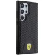 Ferrari Carbon Stitched Bottom dėklas skirtas Samsung Galaxy S24 Ultra, juodas