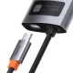 Baseus Metal Gleam 6-in-1 USB-C šakotuvas, HDMI 4K, 3x USB 3.2, RJ45, PD 100W, pilkas