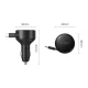 Automobilinis įkroviklis Orico FC-60-2C 60W su ištraukiamu USB-C laidu 65 cm, juodas