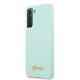 Guess Samsung Galaxy S21+ Case Silicone Script Metal Logo, Blue