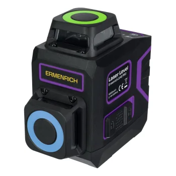 Lazerinis nivelyras Ermenrich LV40 PRO, 8 žalios linijos, 360°, iki 30 m, violetinis