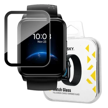Hibridinis apsauginis stiklas Wozinsky Watch Glass laikrodžiui Realme Watch 2, juodas