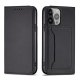 Magnet Card Case atverčiamasis dėklas iPhone 13 Pro Max telefonui, juodas