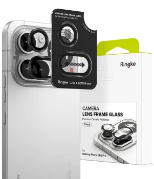 Kameros apsauginis stiklas Ringke Camera Frame Protector, skirtas Nothing Phone 4A Pro (2 vnt.), juodas