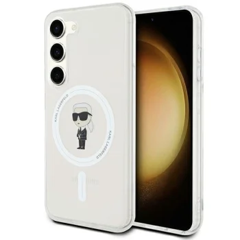Karl Lagerfeld dėklas Samsung Galaxy S24 telefonui IML Ikonik MagSafe, skaidrus