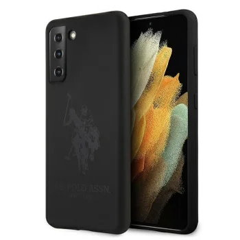 Samsung Galaxy S21+ Plus (SM-G996B) US Polo Silicone On Tone Case Cover (USHCS21MSLHRTBK), Black