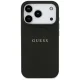 Guess Grained Gold Ring MagSafe dėklas iPhone 18 Pro / 17 Pro, juodas
