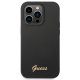 Guess Silicone Vintage Gold Logo dėklas iPhone 14 Pro Max, juodas