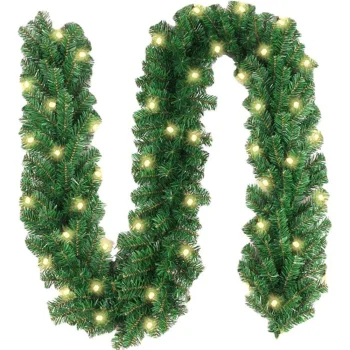 Dirbtinė kalėdinė spygliuočių girlianda 50 LED 3 m, žalia