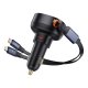 Baseus Enjoyment Pro 60W Car Charger with Retractable USB-C/Lightning Cable Black
