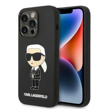 Apple iPhone 14 Pro Max 6.7" Karl Lagerfeld Silicone Ikonik Case Cover, Black