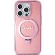 Guess Ring Stand Script Glitter MagSafe dėklas iPhone 15 Pro Max, rožinis