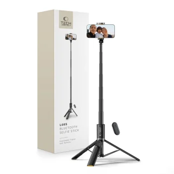 Tech-Protect L08S Bluetooth Selfie Stick Tripod up to 141cm - Black