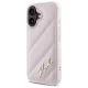 Karl Lagerfeld Quilted Signature dėklas iPhone 16 telefonui, rožinis