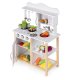 Ecotoys medinė vaikiška virtuvėlė su orkaite ir priedais, balta