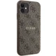 Guess dėklas iPhone 11 / XR su MagSafe, 4G Collection, ruda