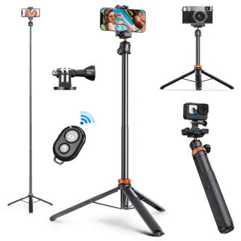 Trikojis ir asmenukių lazda K&F Concept 2-in-1 su telefono laikikliu ir pulteliu
