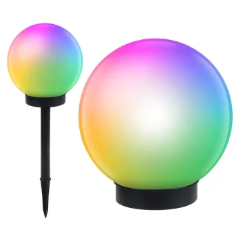 GreenBlue GB122 RGB LED saulės energijos sodo šviestuvas (15x15x48 cm)