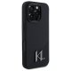 Apple iPhone 16 Pro Max 6.9\" Karl Lagerfeld Silicone Shadow Metal Initial MagSafe Case Cover, Black