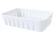 Divided Food Storage Container with Drainer Inserts and Handle, White