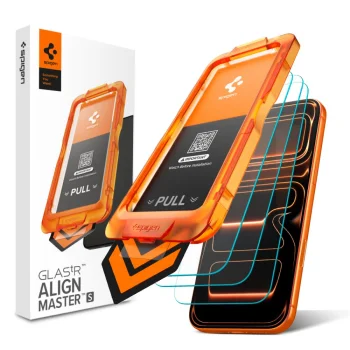 Spigen Glas.tR AlignMaster Slim apsauginis stiklas iPhone 17 Pro Max (3 vnt.)