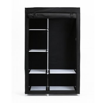 Black Textile Wardrobe 103x164x42 cm