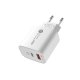 A6MaxL 20W USB-A USB-C įkroviklis su USB-C - USB-C 1m laidu, baltas