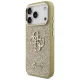 Guess Fixed Glitter Big 4G Metal Frame dėklas iPhone 17 Pro, auksinis