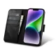 Atverčiamas odinis dėklas 2in1 iCarer Oil Wax iPhone 14 Plus su RFID apsauga, juodas (WMI14220723-BK)