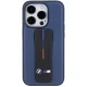 BMW dėklas iPhone 15 Pro telefonui M Grip Stand Bicolor, tamsiai mėlynas