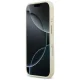 Guess Grained Strass Logo MagSafe dėklas iPhone 17 telefonui, smėlio spalvos
