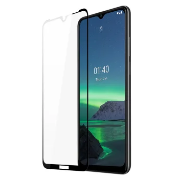 Dux Ducis apsauginis stiklas Nokia 1.4 telefonui, 9H pilno dengimo su rėmeliu, skaidrus