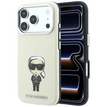Karl Lagerfeld Smooth Ikonik Sketch MagSafe dėklas iPhone 18 / 17 Pro Max, smėlio sp.