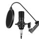 Puluz PU612B Studio Broadcast kondensatorinis mikrofonas Juodas