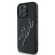 Apple iPhone 16 Pro 6.3\'\' Karl Lagerfeld 3D Rubber Bicolor Signature Cover Case, Black