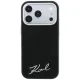 Karl Lagerfeld Saffiano Small Script Metal dėklas iPhone 17/18 Pro Max, juodas