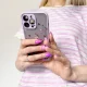 Dėklas iPhone 12 Pro Max Design Case su gėlių raštu, skaidrus ir violetinis