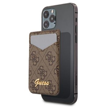 Guess 4G Triangle MagSafe dėklas kortelėms GUWMS4GTLBR, rudas