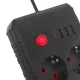 Maitinimo juosta Maclean MCE387 B, 2 lizdai, 3x USB, 2500W, 1.5 m, juoda