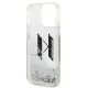 Apple iPhone 14 Pro Max 6.7\" Karl Lagerfeld Liquid Glitter Big KL Case Cover (KLHCP14XLBKLCS), Silver