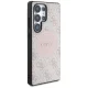 Guess 4G Round Patch Classic Logo MagSafe dėklas Samsung Galaxy S25 Ultra, rožinis